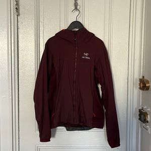 Burgundy Arcteryx Atom Hoodie Jacket